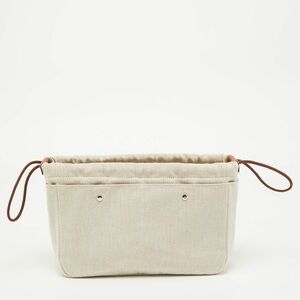 Canvas and leather pouch/Handbag insert organizer